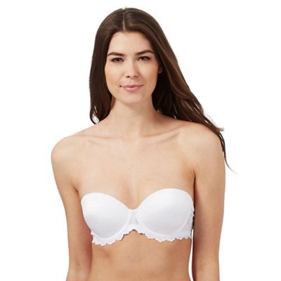 The Collection White lace underwired bra